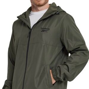 Reebok Men's Olive Windbreaker Jacket Lined with hood. NWT XXL